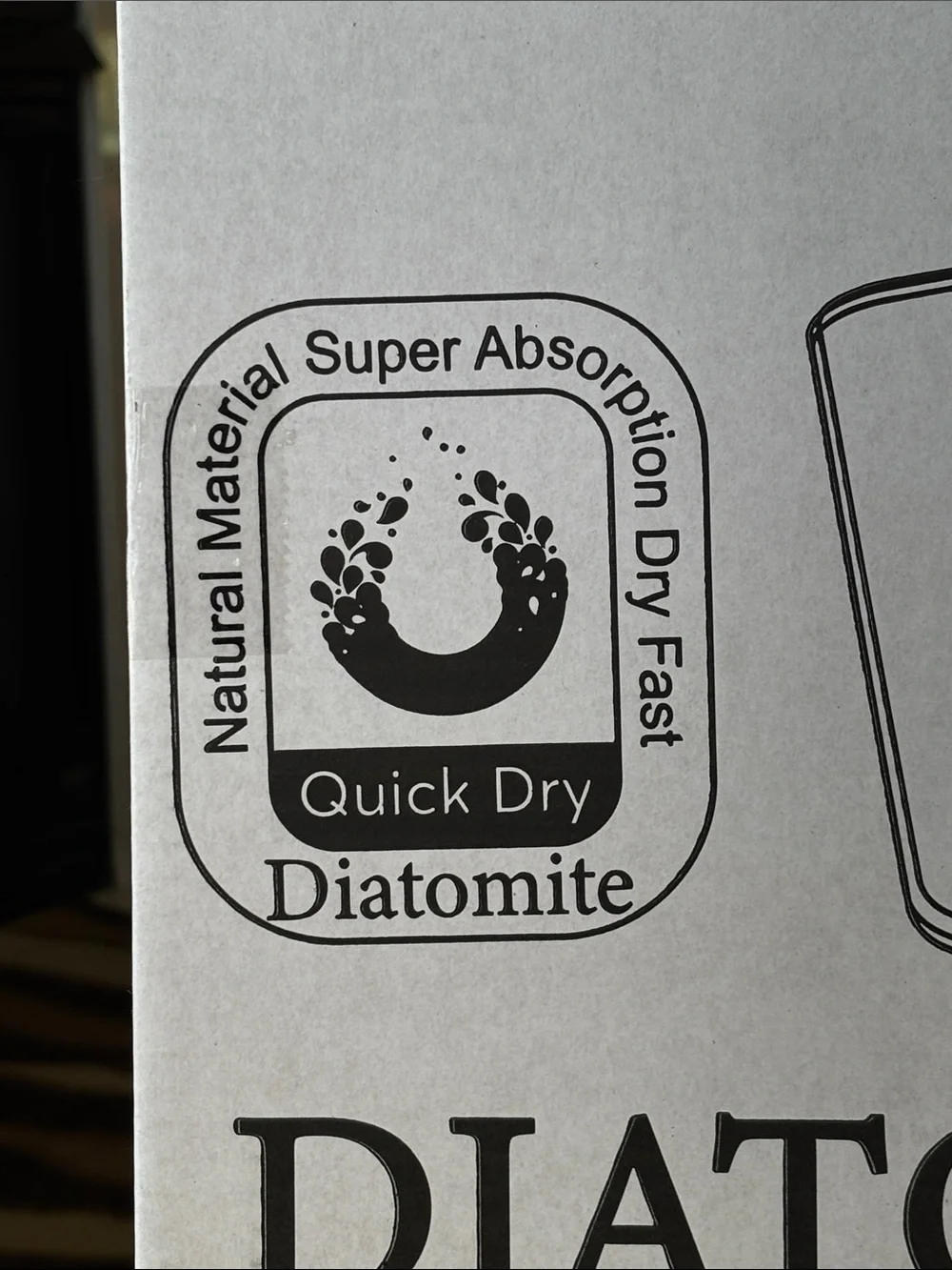 Large Stone Bath Mat Diatomite Non-Slip Natural Gray Absorbent Quick Dry